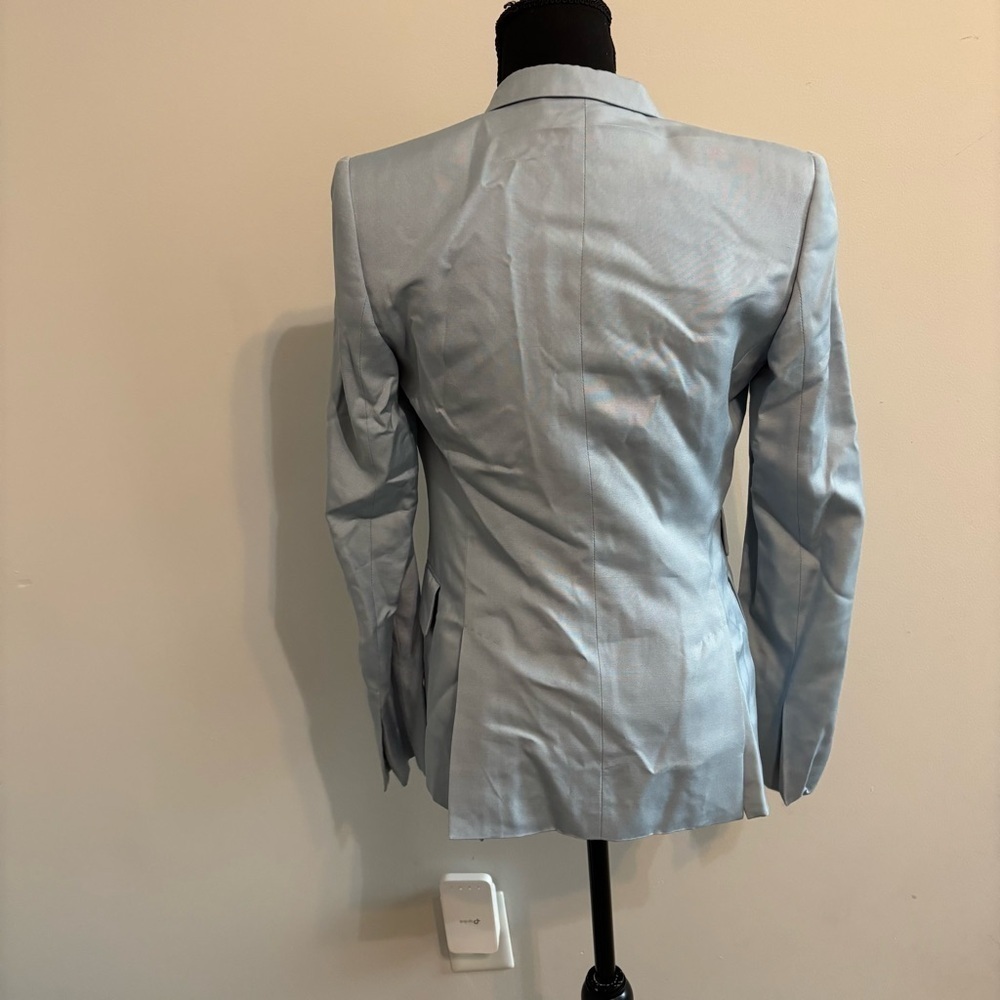 STELLA MCCARTNEY Single-breasted Blazer Jacket In Light Blue Rayon Size 38 - Picture 3 of 10